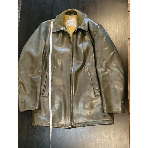 VTG Sears & Roebuck Field Master Outerwear Leather Jacket Wool Lined See Picture